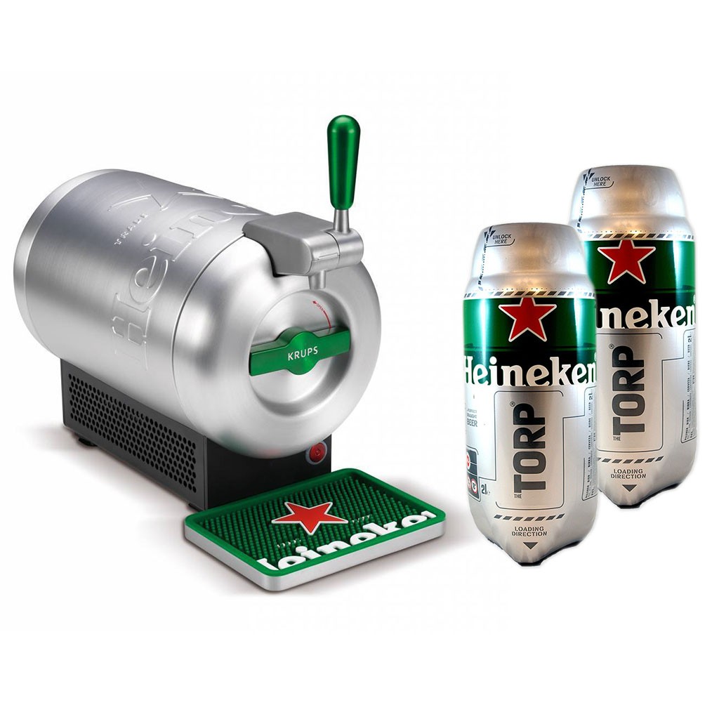 Tap2Go mobile 2-en-1 tireuse à bière avec réfrigérateur à boissons, pour  fûts Heineken de 5 l, réfrigérateur de 13 l, utilisable à la maison et  dans la voiture