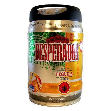 DESPERADOS Fût de biere Blonde Téquila - Compatible Beertender - 5 L