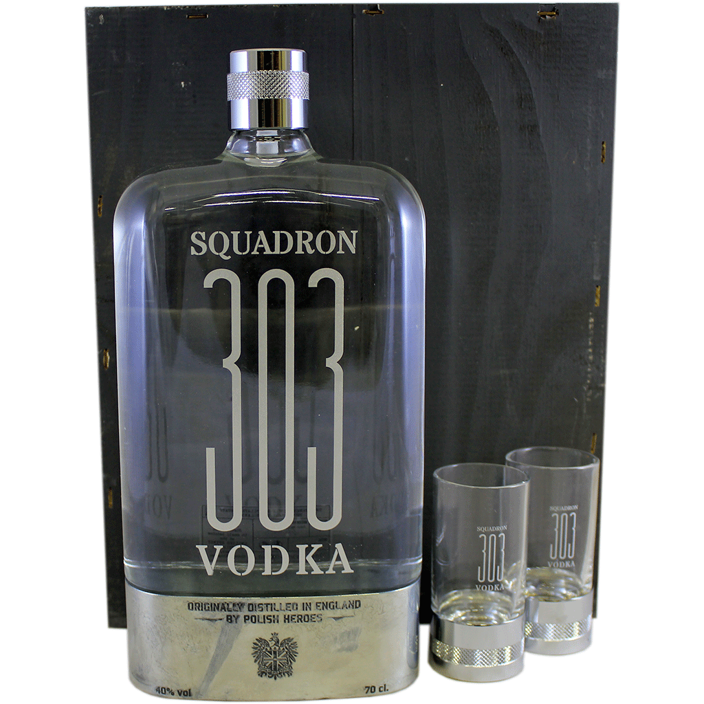 Coffret Vodka Squadron 303 + 2 verres - Bière Discount